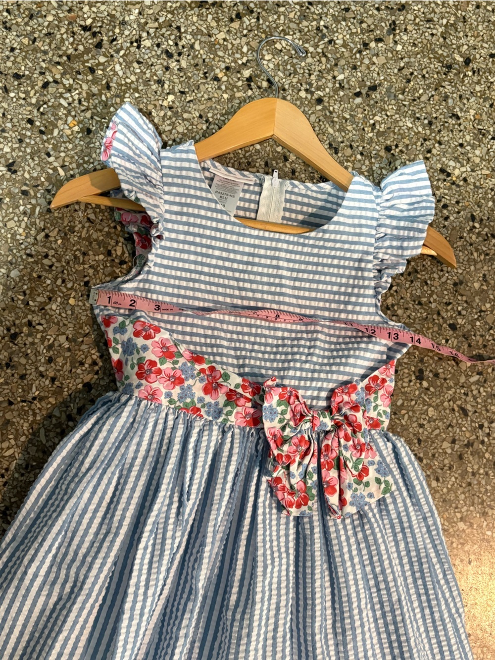 Bonnie Jean Stripe Floral Band Dress Size 10 - Picture 9 of 12